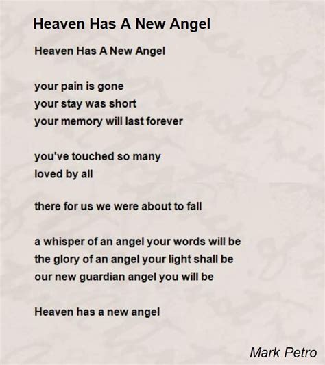 Angel Poems - Best Poems For Angel | Angel in heaven quotes, Angel ...