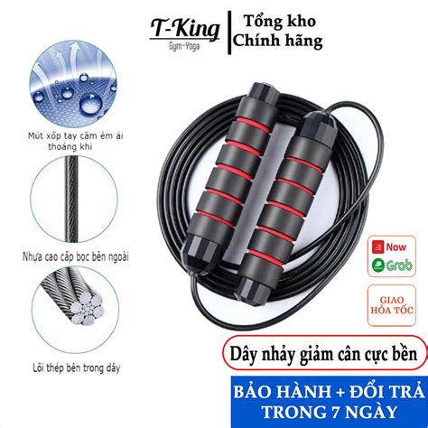 Dây nhảy thể dục - dây nhảy giảm cân bền nhẹ - dài 2.7m có thể cắt ngắn ...