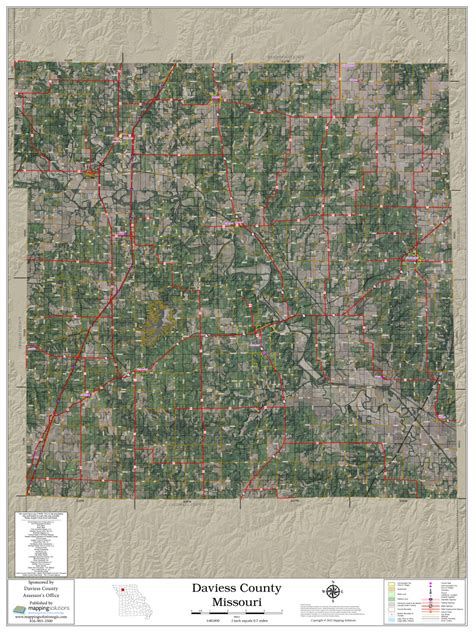 Daviess County Missouri 2022 Aerial Wall Map | Mapping Solutions