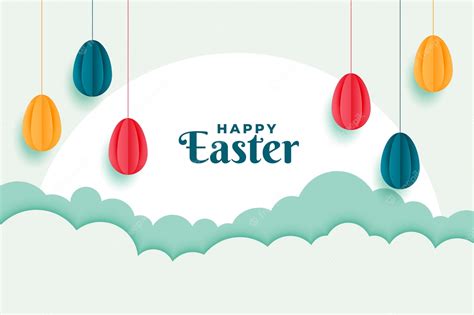 Free Vector | Happy easter banner with eggs decoration design