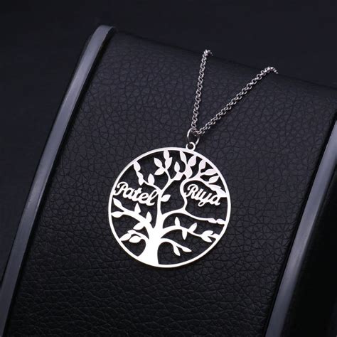 Name Engraved Family Tree Necklace - Up To 9 Names