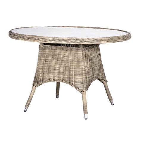 Outdoor Rattan Round Garden Table | Rattan Outdoor Furniture - Crown ...