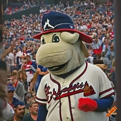 Blooper the atlanta braves mascot in a tattered costume on Craiyon