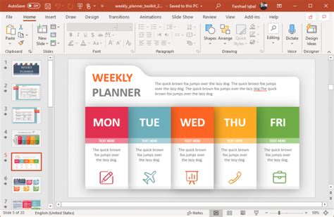 weekly planner template for powerpoint - FPPT