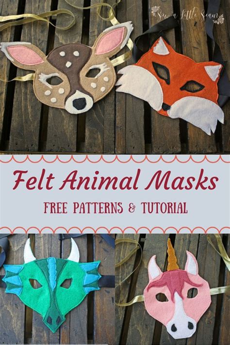 Fun Felt Animal Masks - Sew a Little Seam