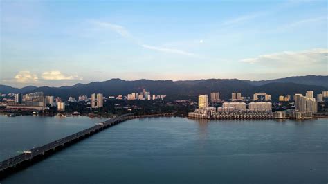 Aerial view Penang Bridge toward Georgetown 7723365 Stock Video at Vecteezy