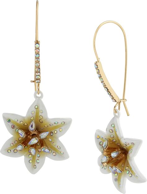 Betsey Johnson Lily Flower Dangle Earrings: Amazon.co.uk: Jewellery