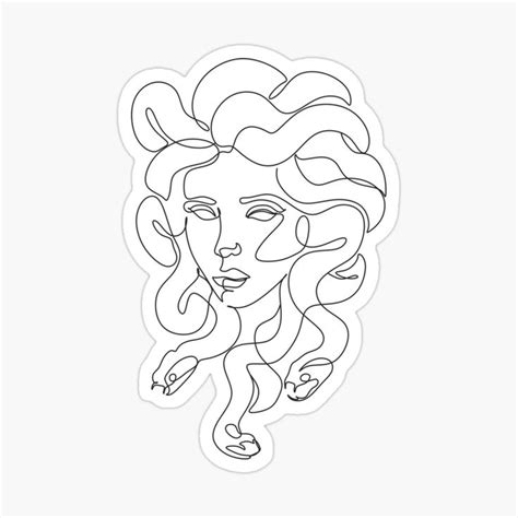 Medusa, Greek Mythology, Printable One Line Drawing, Feminine Continuous Lines, Minimalist ...