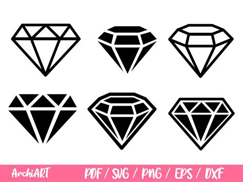 Diamond SVG Bundle Svg Png Eps Dxf Jpg, Diamond Outline, Diamond Clip ...