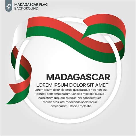 Premium Vector | Madagascar ribbon flag vector illustration on a white ...