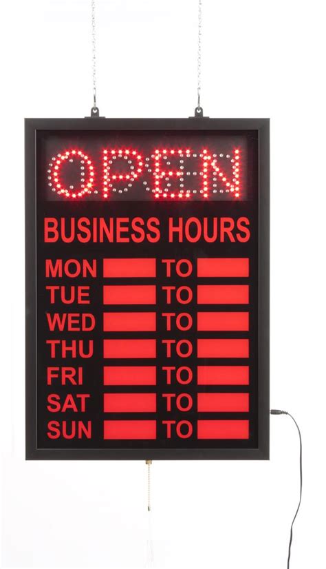 Open Hours Signs | Fully Customizable with Daily Business Hours