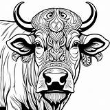 Close Up Water buffalo head coloring Page Lulu Pages sketch template