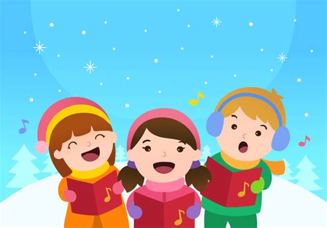 Kids Singing Christmas Carols Vector 162567 Vector Art at Vecteezy