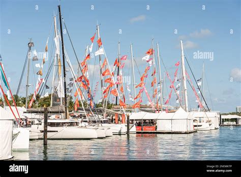 Miami, Florida, USA - February 15, 2023: Miami International Boat show ...