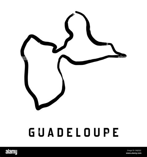 Guadeloupe island map simple outline. Vector hand drawn simplified style map Stock Vector Image ...