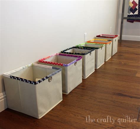 Easy scrap fabric storage bins - The Crafty Quilter