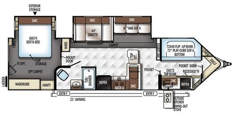 V Nose Travel Trailer Floor Plans - floorplans.click