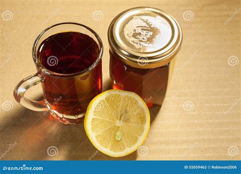 Black Tea with Honey and Lemon Stock Image - Image of throat, coughs: 55059463