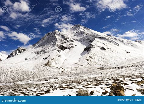 Tibet Winter Snowy Mountain Scenery Stock Photo - Image of landscape ...