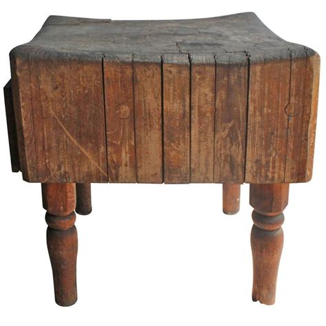 Antique Butcher Block Table at 1stdibs