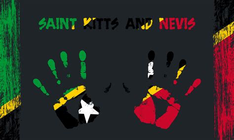 Vector flag of Saint Kitts and Nevis with a palm 22876047 Vector Art at ...