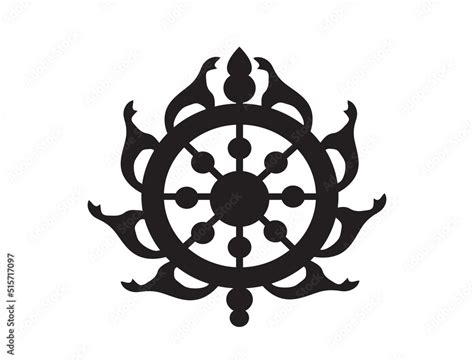 Chakra Sudarshana icon. Black silhouette Stock Vector | Adobe Stock