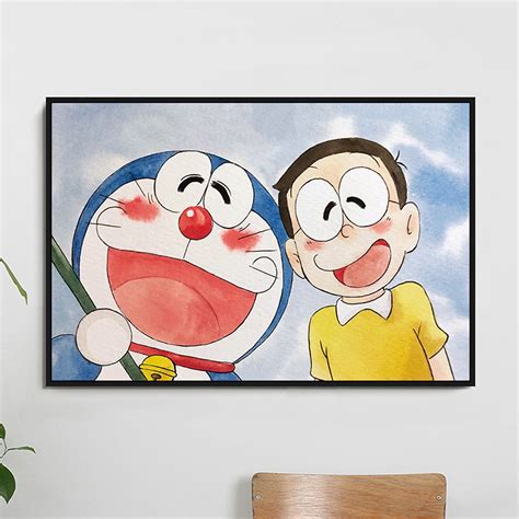 Doraemon Nobita Hand-painted Diy Digital Oil Painting - Etsy