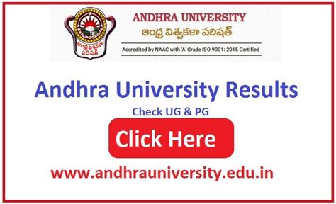 Andhra University Results 2024 Check UG & PG www.andhrauniversity.edu.in