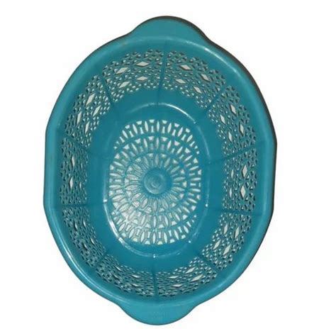 Sky Blue Plastic Fruit Basket, Design/Pattern: Plain, Size: 180 mm at ...