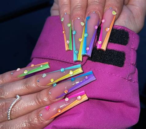 21 Trendy Rainbow Neon Nail Design Ideas for 2022