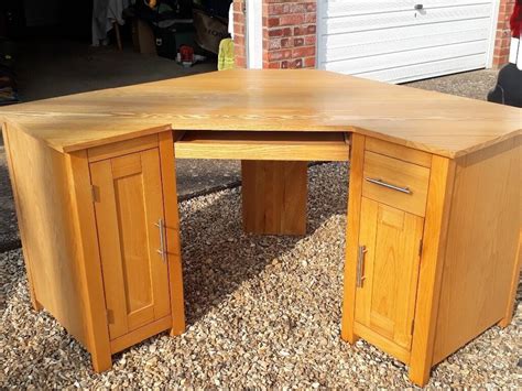 Large solid oak corner computer desk, very good condition. | in Norwich ...