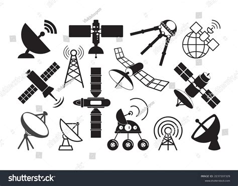 Satellite Vector Print Satellite Vector Clipart Stock Vector (Royalty ...