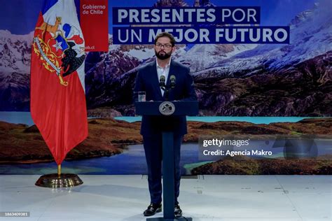 President of Chile Gabriel Boric gives a speech upon learning the... News Photo - Getty Images