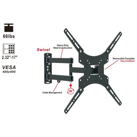 Full Motion TV Wall Mount Swivel Bracket 32 40 42 47 55 Inch LED LCD Flat Screen - Alimart