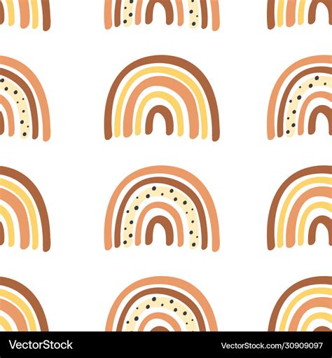 Seamless pattern with burnt orange rainbow Vector Image