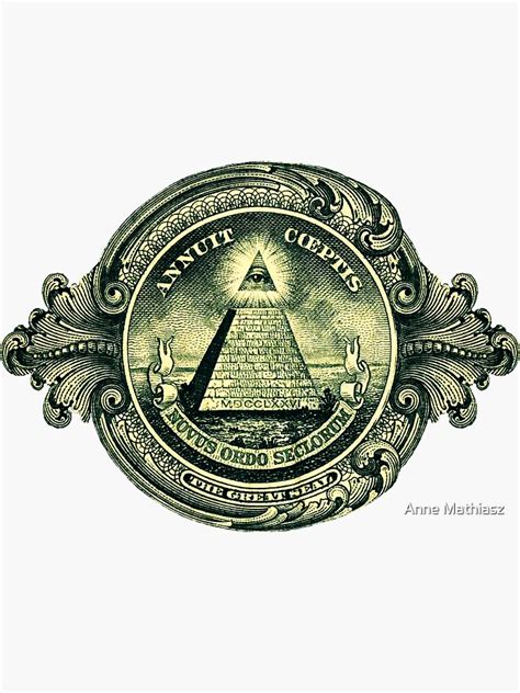 "All-seeing eye, pyramid, All-seeing eye of God, dollar, America" Sticker for Sale by nitty ...