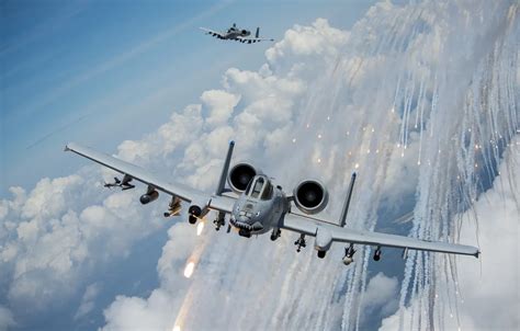 Wallpaper clouds, attack, A-10, Thunderbolt II images for desktop, section авиация - download