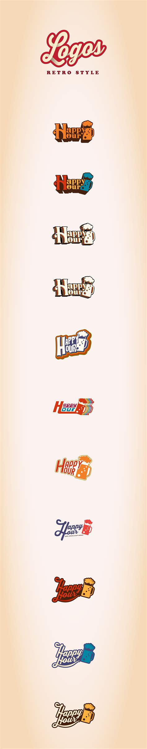 Happy Hour Logo Collection on Behance