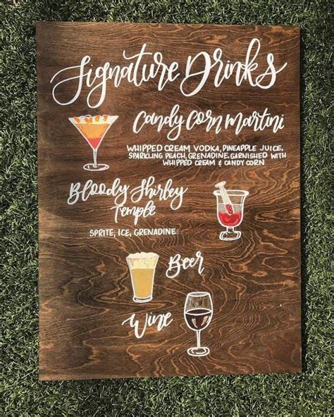 27 Clever Signature Wedding Drink Names | Signature wedding drinks sign, Signature drinks ...