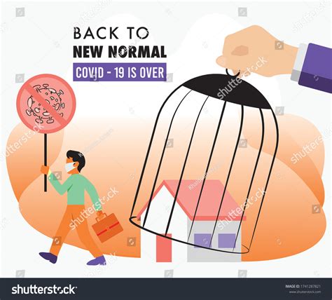 Covid19 Over Person Went Back Work Stock Vector (Royalty Free) 1741287821 | Shutterstock