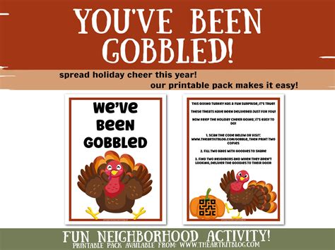 You've Been Gobbled - Fun Thanksgiving Activity + Printable - The Art Kit