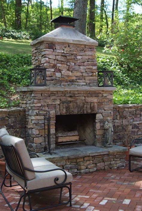 , Portfolio: Brick Patio and Outdoor Stone Fireplace | Home | Outdoor stone fireplaces, Backyard ...