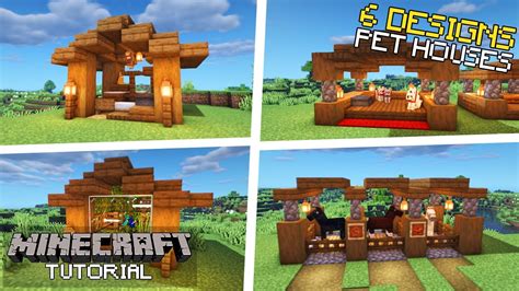 Minecraft: 6 Wooden Pet Houses Design (Tutorial) - YouTube