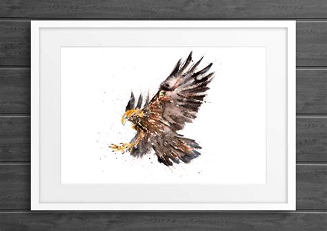 Eagle Watercolor Watercolour Painting - Hand Signed, Dated, Numbered ...