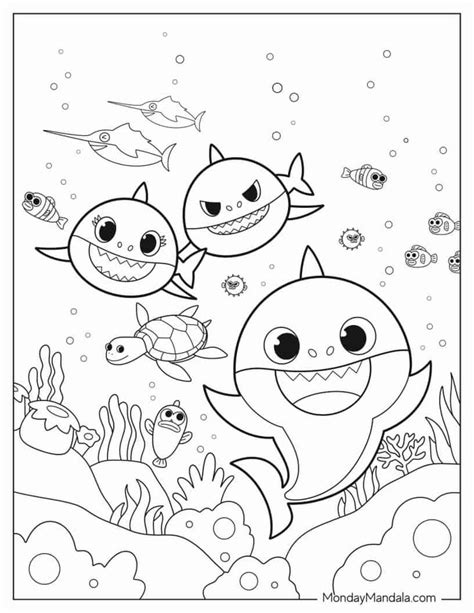 24 Baby Shark Coloring Pages (Free PDF Printables) | Shark coloring pages, Baby coloring pages ...