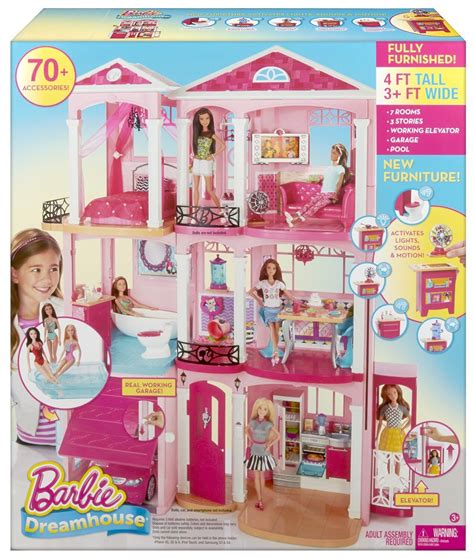 New Mattel Barbie 3 Story Pink Furnished Doll Town house Dreamhouse Townhouse 887961498486 | eBay