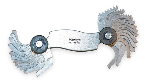 MITUTOYO Thread Pitch Gauge Set, Thread Type Metric, Number of Leaves 28 - 1ARB8|188-153 - Grainger