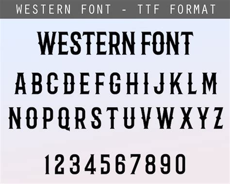 Western Font TTF Western Letters & Numbers Cricut Alphabet - Etsy