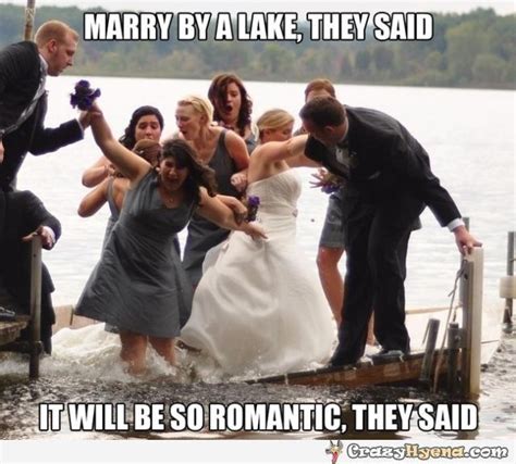 A funny fail at a lake wedding | Funny wedding photos, Wedding fail ...