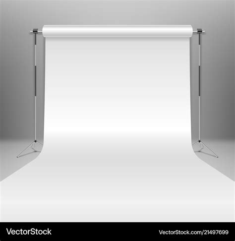 Realistic empty white photo studio backdrop Vector Image